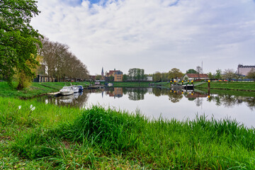 Fototapeta premium Nienburger Hafen an der Weser