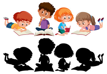 Set of different kids cartoon character