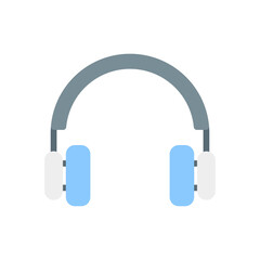 Headphone icon vector illustration in flat style about multimedia for any projects