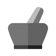 Pestle and mortar vector color icon isolated on white background. Pestle and mortar color icon for infographic, website or app.