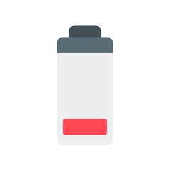 Low Battery icon vector illustration in flat style about multimedia for any projects