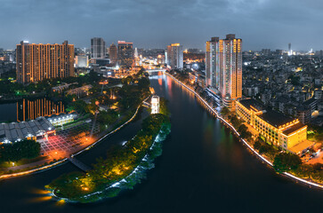 Urban environment of Qijiang Park, Zhongshan City, Guangdong Province, China