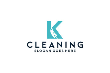 Letter K for cleaning clean service Maintenance for car detailing, homes logo icon vector template.
