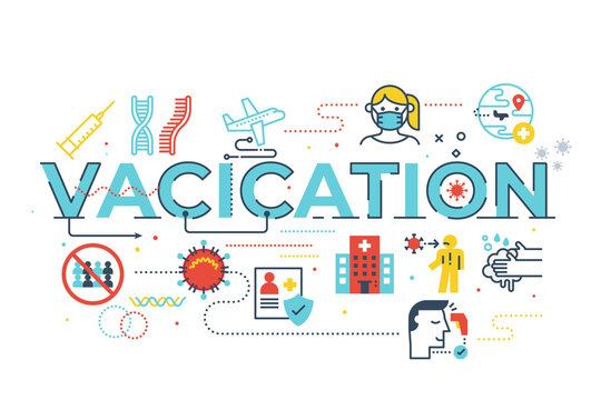 Vacication word lettering illustration