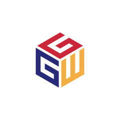 Fototapeta premium Hexagon logo with the letters GGW design