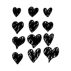 
Doodle hearts, hand drawn love heart collection.vector