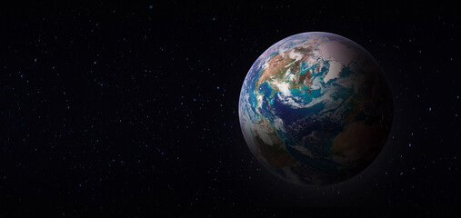 Fototapeta na wymiar Planet Earth in the space.Globe on dark star background. Elements of this image furnished by NASA