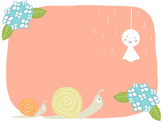 あじさいとカタツムリ