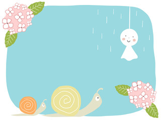 あじさいとカタツムリ