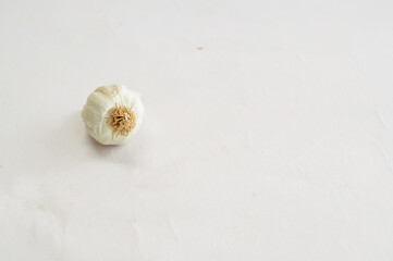 garlic isolated on white background  with copy space