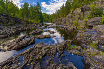Remains of the most ancient on the earth volcano Girvas in Karelia, Russia