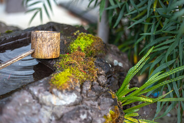 日本のつくばい　和風イメージ