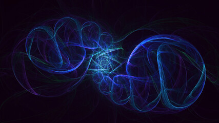 3D rendering abstract multicolor fractal light background