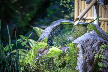 日本のつくばい　和風イメージ
