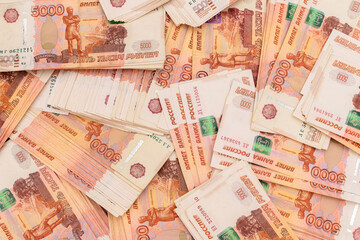 Background of 5000 ruble banknotes