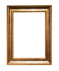 vertical classic wide wooden picture frame cutout