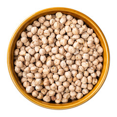 chickpea seeds in round bowl cutout