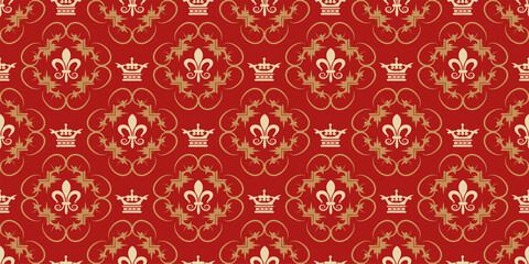 Elegant background pattern in royal style. Vintage wallpaper. Seamless pattern, texture. Vector image - obrazy, fototapety, plakaty