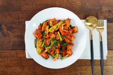Crispy Spicy stir fry Pork in Thai Chilli Jam, Thai Food (home cooking)