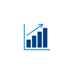 growing graph flat icon for computer, web and mobile app 