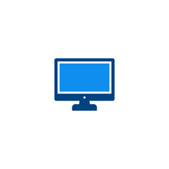 Monitor flat icon for computer, web and mobile apps
