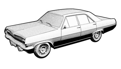 Fototapeta premium Illustration of a Classic American Muscle Car.
