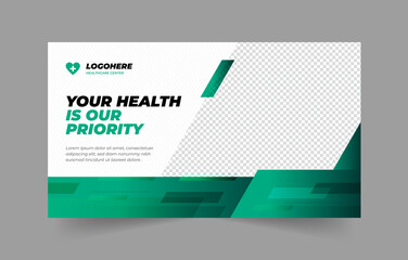Medical web banner template and YouTube thumbnail design Layout. Video thumbnail template