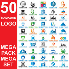 set of ramadan logo , set of muslim vector