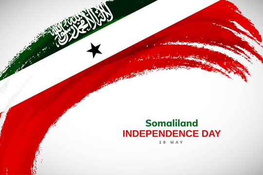 Happy independence day of Somaliland with watercolor brush stroke flag background with abstract grunge brush flag