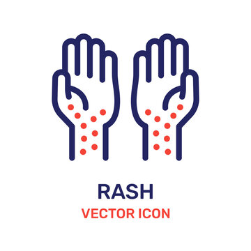 Hand Rash Icon Vector. Allergy Icon 