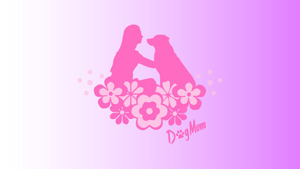 Pink happy dog mom day wallpaper 