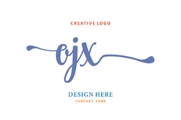 Fototapeta na wymiar OJX lettering logo is simple, easy to understand and authoritative