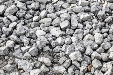 Crushed stone as an abstract background.