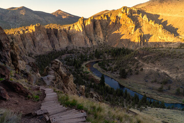 Hiking up Misery Ridge in Smith Rock State Park