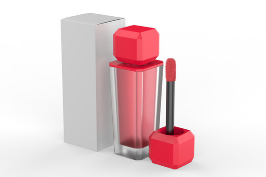 Matte Lip Tint, Smooth And Moisturizer Lipstick. 3d Illustration