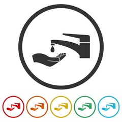 Washing hands ring icon isolated on white background color set