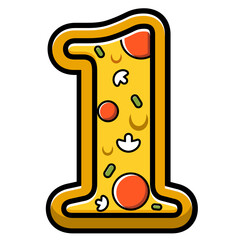 vector number 1. pizza fast food
