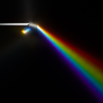 三角柱プリズムの分光の3Dイラスト