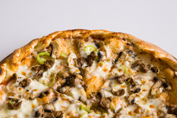 Fresh Italian pizza out of the oven