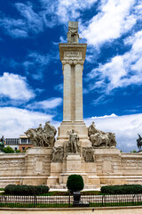Monument to the 1812 Spanish Constitution in the Plaza de Espana Square. Cadiz, Andalusia, Spain.