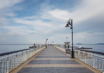 Obraz premium Burgas Bulgaria.The city is surrounded by the Burgas Lakes and located at the westernmost point of the Black Sea, at the large Burgas Bay.