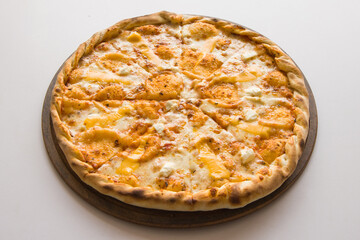 Fresh Italian pizza out of the oven