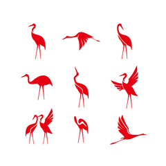 crane bird logo. stork logo