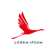 crane bird logo. stork logo