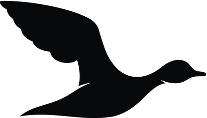 Vector illustration of the flying duck silhouette