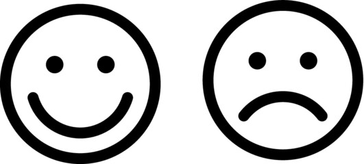 Vector illustration of the smiling and sad face
