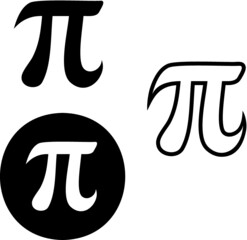 Vector illustration of the pi number symbol - obrazy, fototapety, plakaty