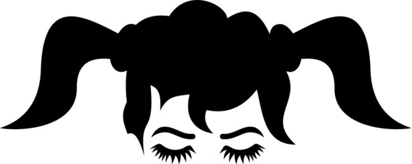 Vector illustration of the ponytail hair girl