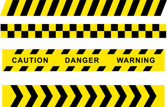 Vector illustration of the yellow caution warning tape