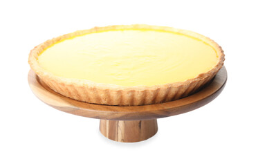 Delicious homemade lemon pie isolated on white